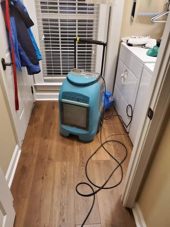 Commercial dehumidifier deployed for Flood Damage Cleanup in Oakfield